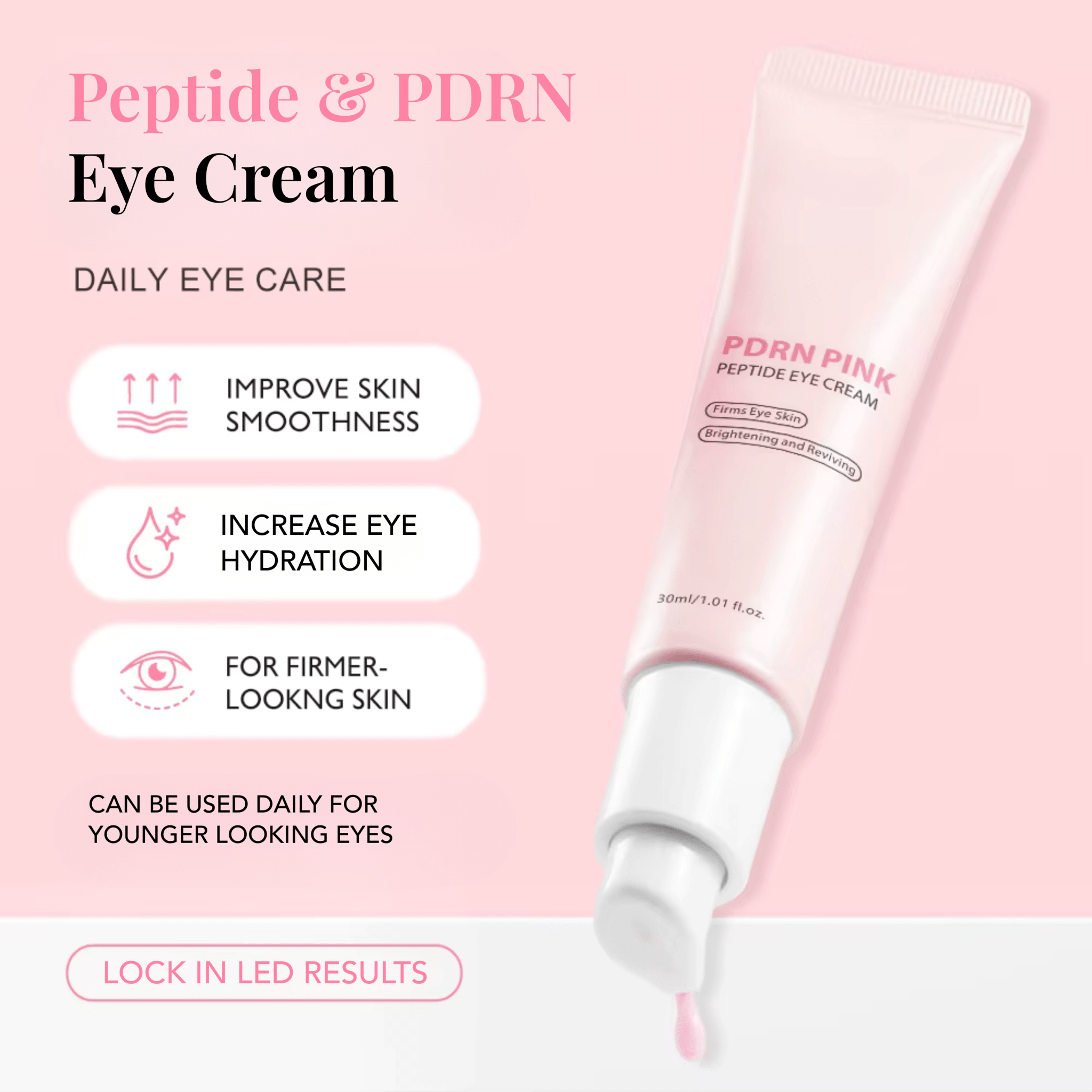 Light Activating PDRN Pink Peptide Eye Cream - GloSculpt Skin